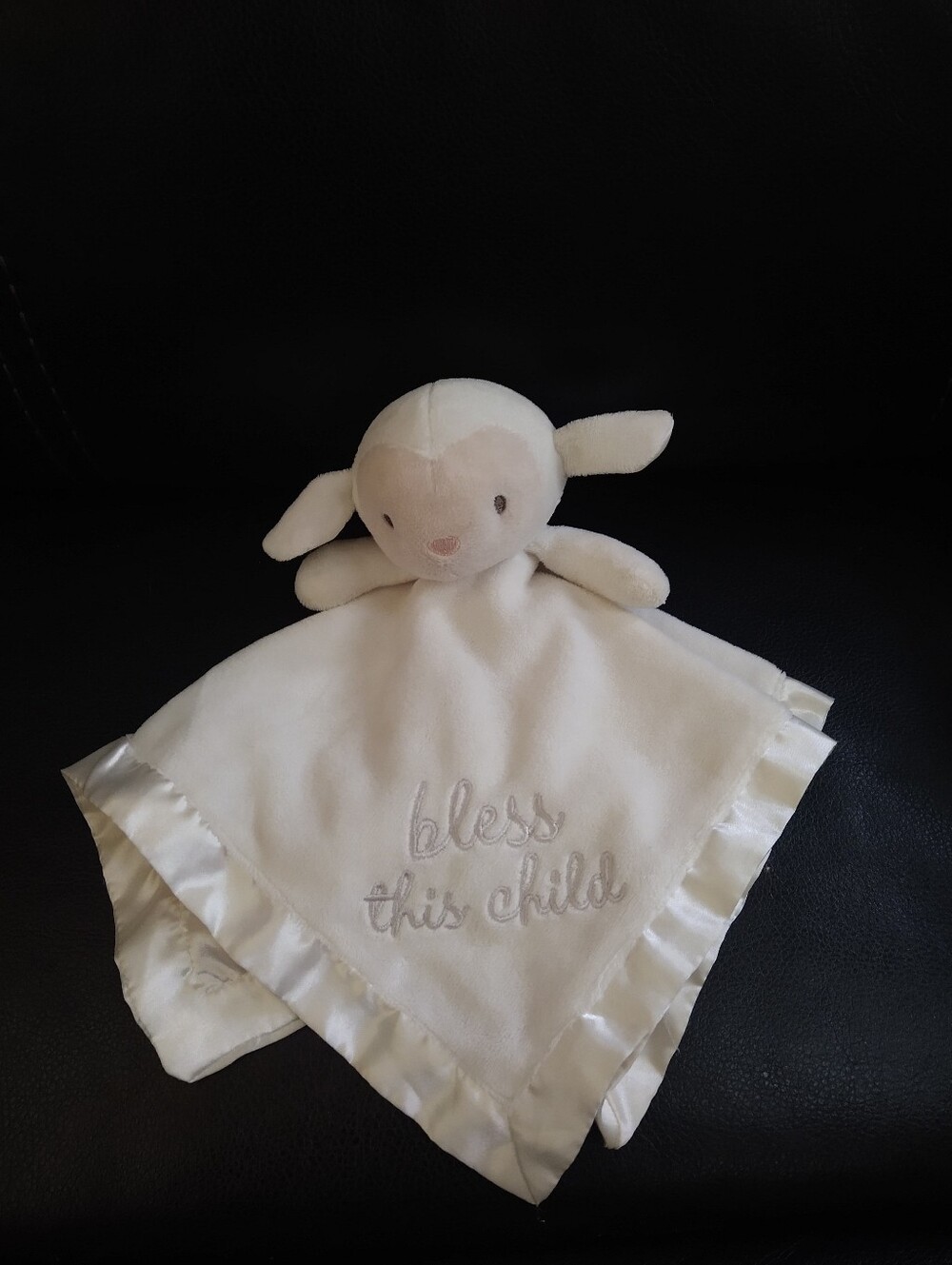 Infant Stepping Stones Lamb Satin Lined Lovey/Security Blanket